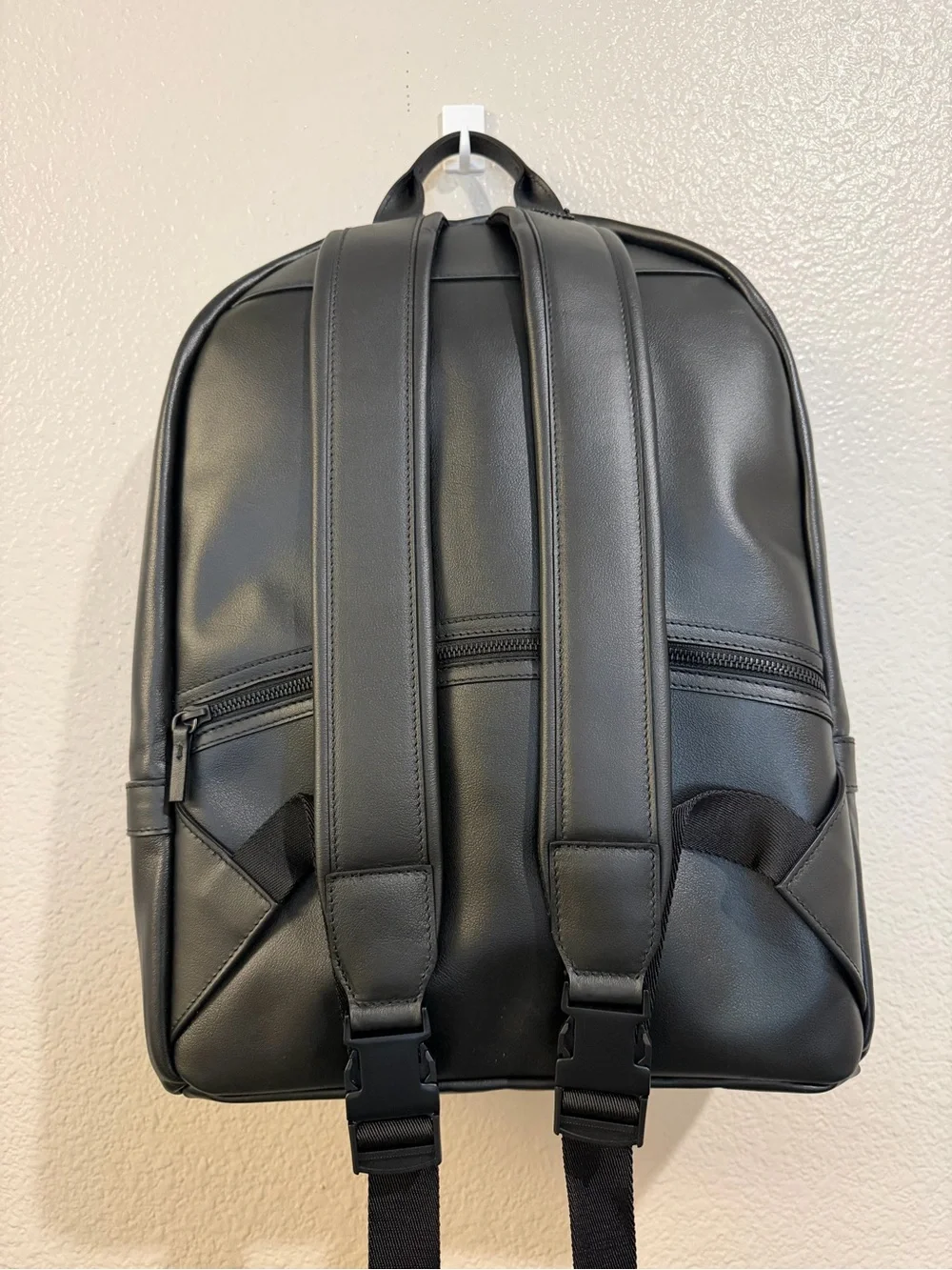 Audemars Piguet Black Smooth Leather-Style Men's Backpack